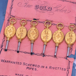 Set of 6 New Old Stock Pocket Watch Keys Signed Bouet Fleurier in the Original Packet