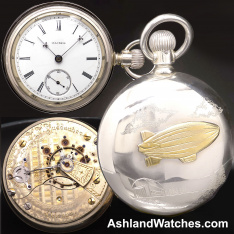 Zeppelin Blimp Case Illinois Pocket Watch C.1893