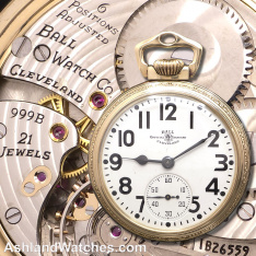Triple Signed Ball Watch Co. Hamilton 999B Railroad Pocket Watch | RR 21J, 16S