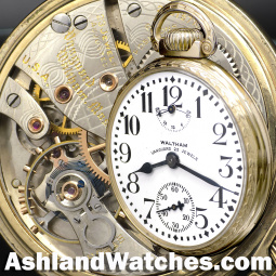 23J Waltham Vanguard Railroad Pocket Watch with Wind Indicator