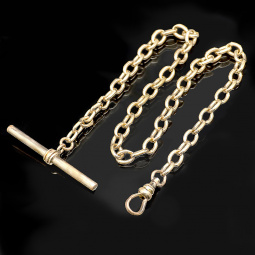 Vintage Gold Filled T-Bar Pocket Watch Chain – 11.5”
