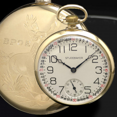 1924 South Bend Studebaker Model 1 21J Pocket Watch | BPOE Elk Engraved Gold Filled Case