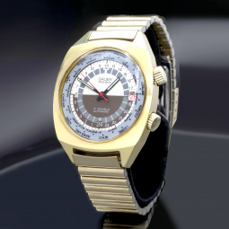 1960s Gruen Ref. 6159-7001 24 Hour World Time Watch | 17J Automatic | Gold Plated Vintage Wristwatch
