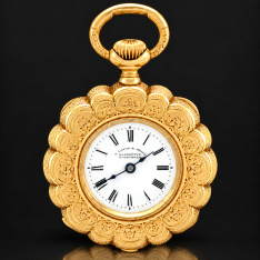 Rare 18K Gold A. Lange & Co. Lady’s Pocket Watch c.1890 | Scalloped Pie-Crust Case | 18 Jewel