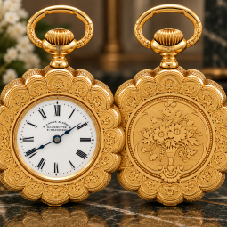 Rare 18K Gold A. Lange & Co. Lady’s Pocket Watch c.1890 | Scalloped Pie-Crust Case | 18 Jewel