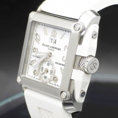 Baume & Mercier Hampton Square XL Wristwatch | Diamonds, Dual Time, Automatic | With Box