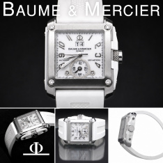 Baume & Mercier Hampton Square XL Wristwatch | Diamonds, Dual Time, Automatic | With Box