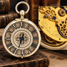 Rare Bertram London One-Hand Verge Fusee Pocket Watch c.1660 — Pre-Hairspring