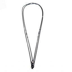 Black Base Metal Ladies 25-Inch Pocket Watch Chain for Pendant Watch