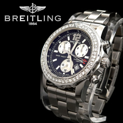 Breitling Colt Chronograph II A78387 Mens Watch – Black Dial Diamond Bezel with Box