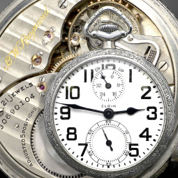 Elgin B.W. Raymond Railroad Pocket Watch 1928 | 21 Jewel | Wind Indicator Dial | 16 Size