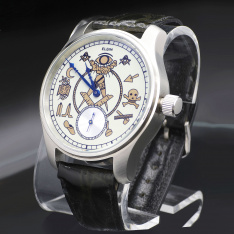 Elgin Pocket Watch Conversion Wristwatch 1912 Masonic Dial Display Back 45mm