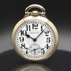 Hamilton 950B Railroad Pocket Watch 16 Size 23 Jewel Lever Set ca1953 Gold Filled