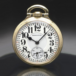 Hamilton 950B Railroad Pocket Watch 16 Size 23 Jewel Lever Set ca1953 Gold Filled