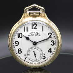 Hamilton 950B Railroad Pocket Watch CA1957 23 Jewel Lever Set 16 Size