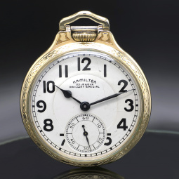 Hamilton 950B Railroad Pocket Watch CA1957 23 Jewel Lever Set 16 Size