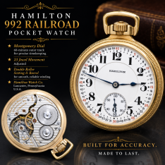 Hamilton 992 Railroad Pocket Watch c.1921 | Montgomery Dial | 21 Jewel | 16 Size