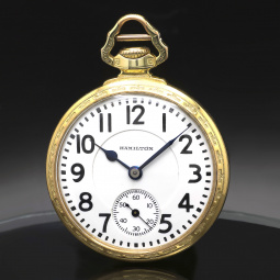 Hamilton 992 Railroad Pocket Watch 16 Size 21 Jewel Lever Set ca1925 Gold Filled