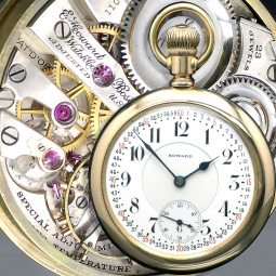 23J Howard Series O Railroad Pocket Watch 1910 | Triple Signed | Montgomery Dial | Engraved Case