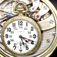 Rare Illinois Sangamo Special 23J Railroad Pocket Watch – 24 Hour Dial Dual Time