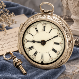 English Silver Repoussé Pair Case Verge Fusee Pocket Watch c.1705 | Tom Bolton