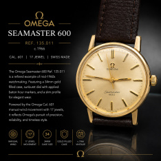 Vintage Omega Seamaster 600 Ref. 135.011 Wristwatch c.1966 | Cal. 601 | 17 Jewel