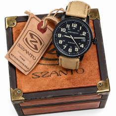 SZANTO Ref. 1102 Military-Style Aviator Wristwatch | NOS Complete Set