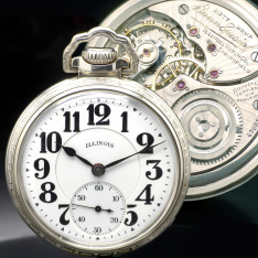 Triple Signed Illinois Bunn Special Railroad Pocket Watch 16 Size – 21 Jewel Lever Set | CA1926