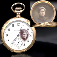 Hamilton 974 Diamond Watch Co. Memorial Pocket Watch w/ Daguerreotype – 1898