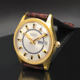 Vintage Benrus Racing Dial Wristwatch 1970s | 17 Jewel Automatic | Gold Plate & Steel Case