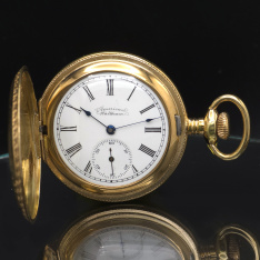 Antique Waltham Hunter Case Pocket Watch c.1898 | 6 Size | Gold Filled | Floral Engraved