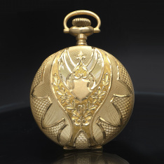 Waltham P.S. Bartlett Pocket Watch 16 Size 17 Jewel ca1915 14K Gold Case Floral Engraved