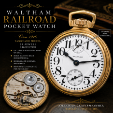 Waltham Vanguard Railroad Pocket Watch c.1931 | 23 Jewel | Up/Down Wind Indicator | 16 Size
