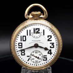 23 Jewel Waltham Vanguard Railroad Pocket Watch with Wind Indicator