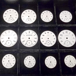 Wholesale Lot of 12 Elgin Porcelain Pocket Watch Dials | Assorted Sizes | Restoration Parts