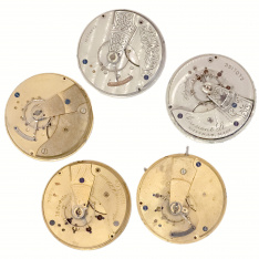 Wholesale Lot of 5 Waltham 18 Size Pocket Watch Movements | 15 Jewel | Parts & Restoration