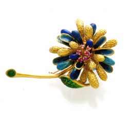 RARE DESIGNER DECO FLOWER BROOCH