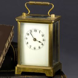 Antique Carriage Clock with Key CA1890s | Very Clean and Original!