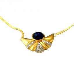 Diamond Necklace | Retro Blue Sapphire and Diamond Necklace