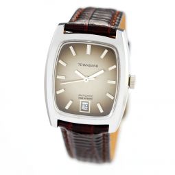 Townsand Antichoc Long Tonneau Steel Wrist Watch with Date & Box