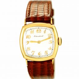 Outstanding 18K International Watch Co. Cushion Shaped Unisex Wrist Watch