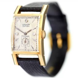 14K Gruen Curvex Rectangular Diamond Dial Gent’s Wrist Watch