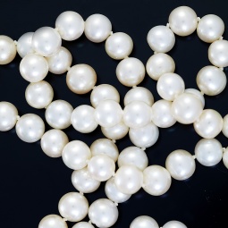 Pearls | Opera Length Strand Of 8-1/2mm Pearl Necklace C. 1960s