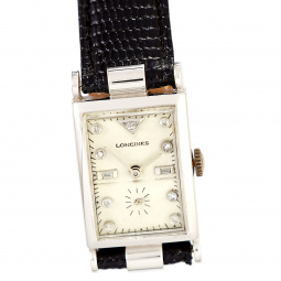 Longines Watch | Platinum Diamond Dial Longines Wrist Watch