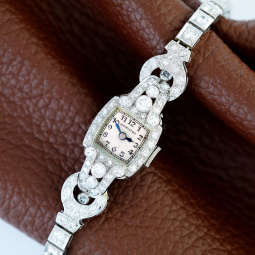 Woman's Platinum Diamond Hamilton Watch with 3.34 CTW of Diamonds