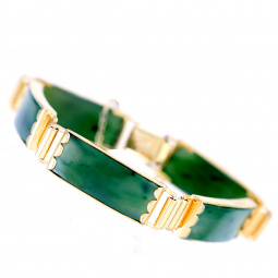Green Jade Bracelet | 7" Long