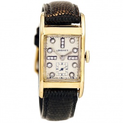 Longines Diamond Dial Rectangular Wrist Watch