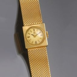 Omega Watch | 14K Gold Mesh Bracelet Woman’s Omega Wrist Watch Omega Watch | 14K Gold Mesh Bracelet Woman’s Omega Wrist Watch