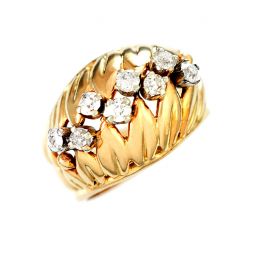 Designer 18K Gold Diamond Dome Ring