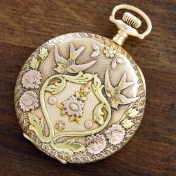 Multicolor Gold Waltham Pocket Watch CA1917 | Ornate Case that is in Mint Condition!